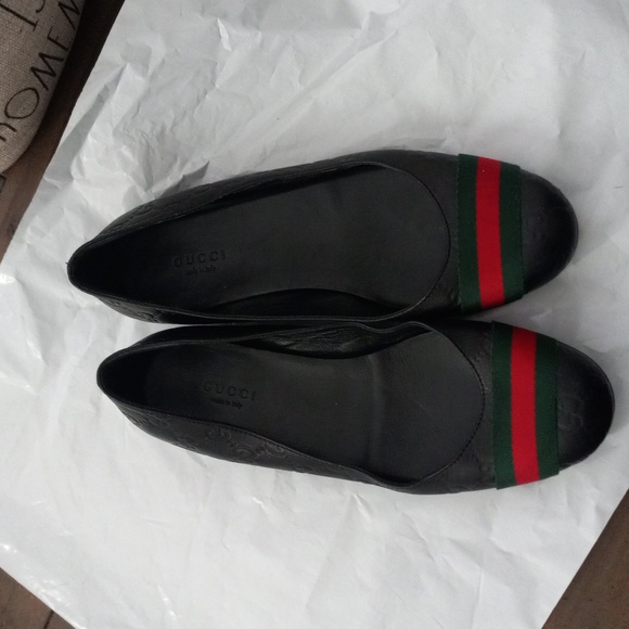 Authentic Gucci GG Monogram Supreme Sherry Web Guccissima Ballet Flats - Picture 2 of 11